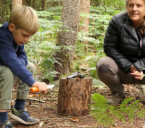 Forest School Activities Online Training boy whittling