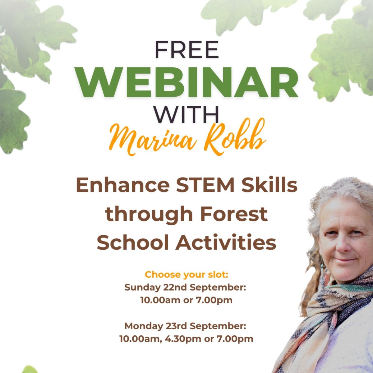 Marina Robb offering a free webinar